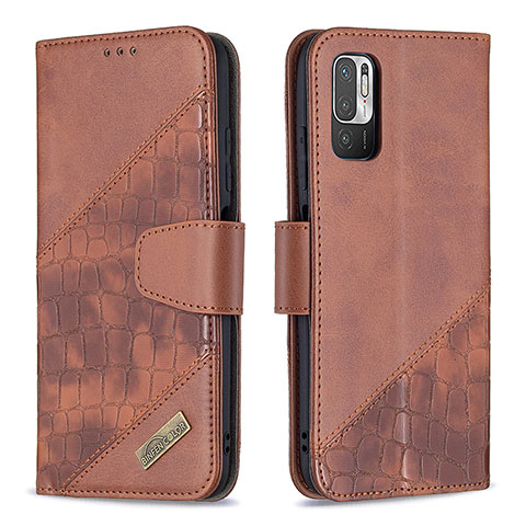 Coque Portefeuille Livre Cuir Etui Clapet B03F pour Xiaomi POCO M3 Pro 5G Marron