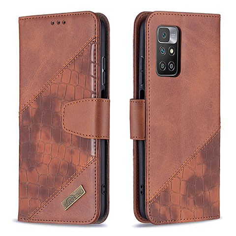 Coque Portefeuille Livre Cuir Etui Clapet B03F pour Xiaomi Redmi 10 (2022) Marron