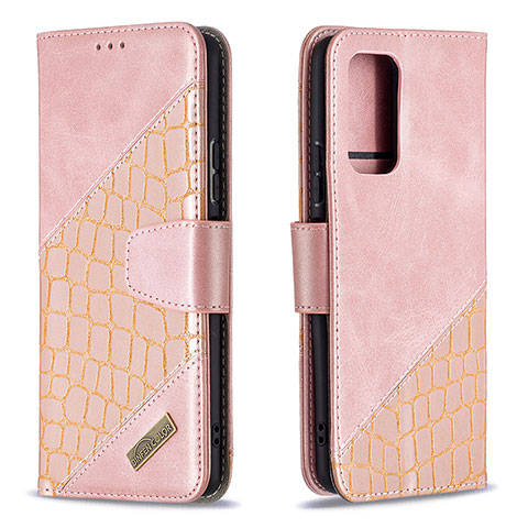 Coque Portefeuille Livre Cuir Etui Clapet B03F pour Xiaomi Redmi Note 10 Pro 4G Or Rose