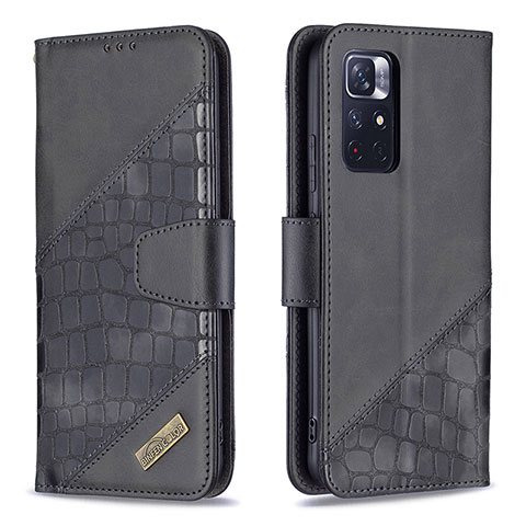 Coque Portefeuille Livre Cuir Etui Clapet B03F pour Xiaomi Redmi Note 11 5G Noir