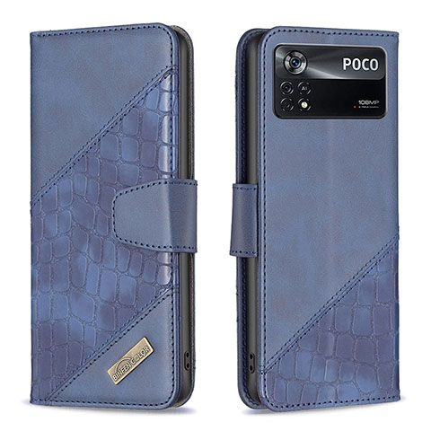 Coque Portefeuille Livre Cuir Etui Clapet B03F pour Xiaomi Redmi Note 11E Pro 5G Bleu