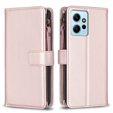 Coque Portefeuille Livre Cuir Etui Clapet B03F pour Xiaomi Redmi Note 12 4G Or Rose