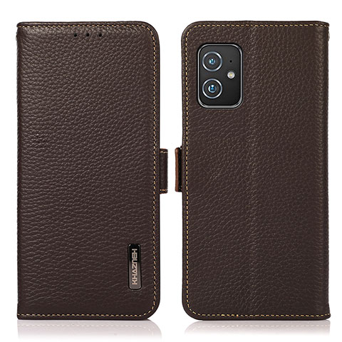 Coque Portefeuille Livre Cuir Etui Clapet B03H pour Asus Zenfone 8 ZS590KS Marron