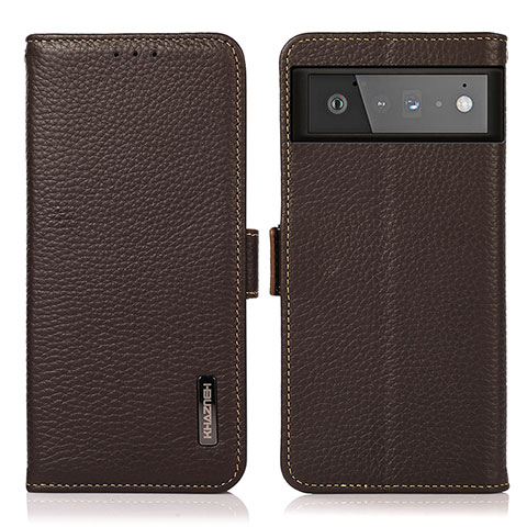 Coque Portefeuille Livre Cuir Etui Clapet B03H pour Google Pixel 6 5G Marron