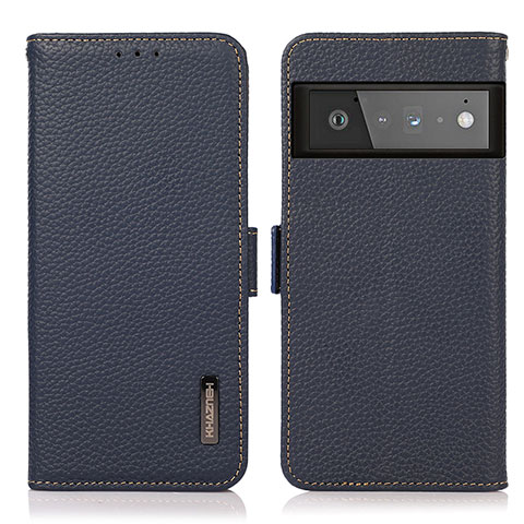 Coque Portefeuille Livre Cuir Etui Clapet B03H pour Google Pixel 6 Pro 5G Bleu