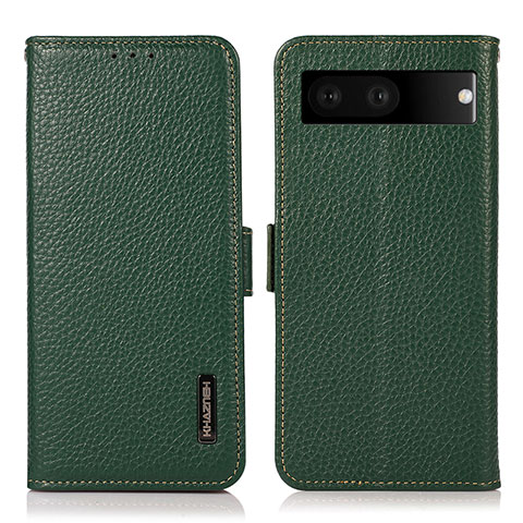 Coque Portefeuille Livre Cuir Etui Clapet B03H pour Google Pixel 7 5G Vert