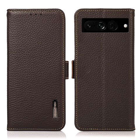 Coque Portefeuille Livre Cuir Etui Clapet B03H pour Google Pixel 7 Pro 5G Marron