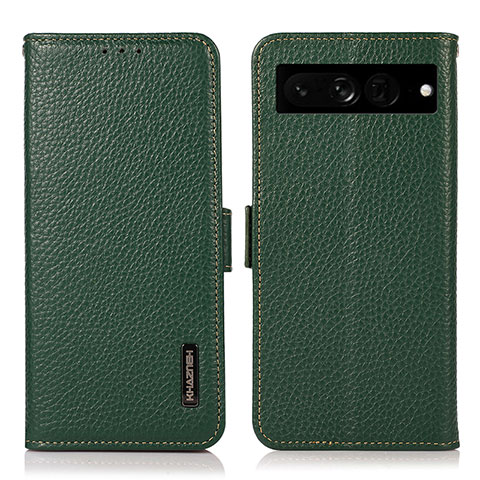 Coque Portefeuille Livre Cuir Etui Clapet B03H pour Google Pixel 7 Pro 5G Vert