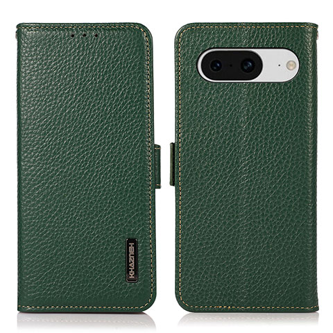 Coque Portefeuille Livre Cuir Etui Clapet B03H pour Google Pixel 8 5G Vert