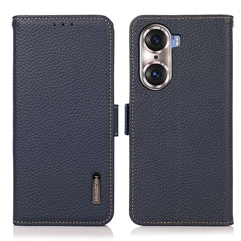 Coque Portefeuille Livre Cuir Etui Clapet B03H pour Huawei Honor 60 5G Bleu