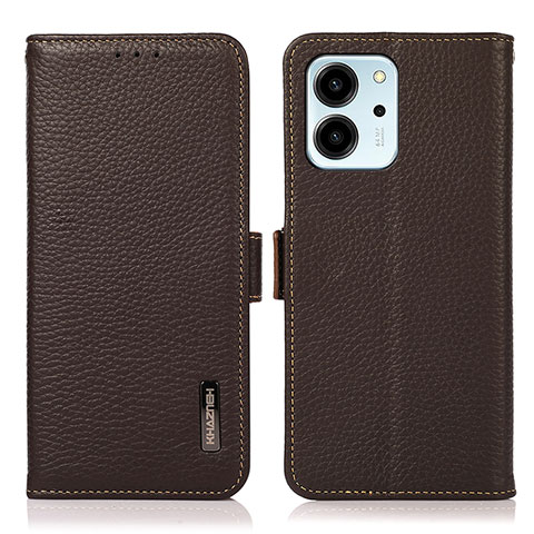 Coque Portefeuille Livre Cuir Etui Clapet B03H pour Huawei Honor 80 SE 5G Marron