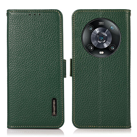 Coque Portefeuille Livre Cuir Etui Clapet B03H pour Huawei Honor Magic4 Pro 5G Vert