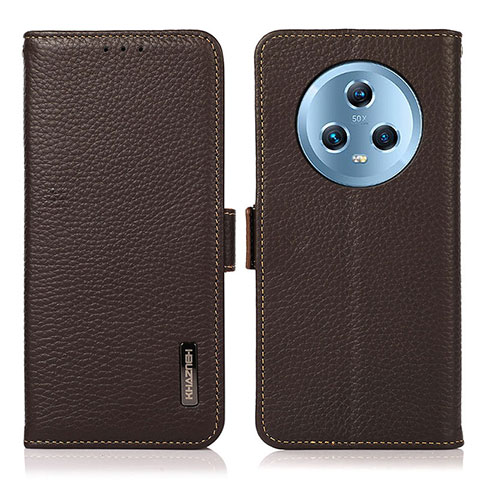 Coque Portefeuille Livre Cuir Etui Clapet B03H pour Huawei Honor Magic5 5G Marron