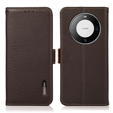 Coque Portefeuille Livre Cuir Etui Clapet B03H pour Huawei Mate 60 Pro+ Plus Marron