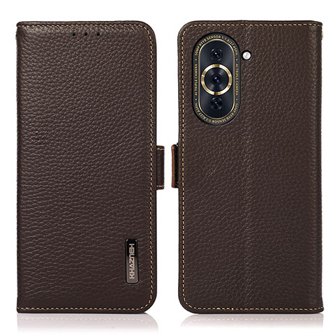 Coque Portefeuille Livre Cuir Etui Clapet B03H pour Huawei Nova 10 Marron