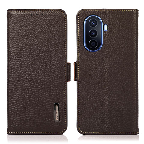 Coque Portefeuille Livre Cuir Etui Clapet B03H pour Huawei Nova Y71 Marron