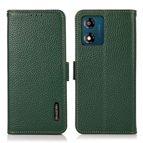 Coque Portefeuille Livre Cuir Etui Clapet B03H pour Motorola Moto E13 Vert