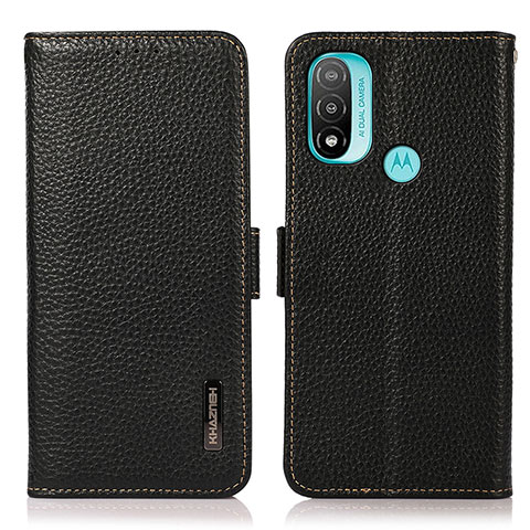 Coque Portefeuille Livre Cuir Etui Clapet B03H pour Motorola Moto E20 Noir