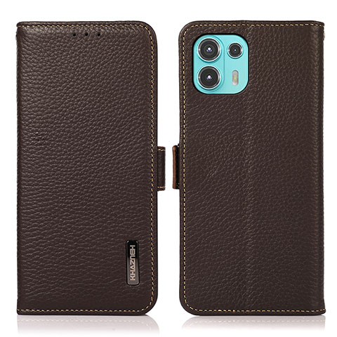 Coque Portefeuille Livre Cuir Etui Clapet B03H pour Motorola Moto Edge 20 Lite 5G Marron