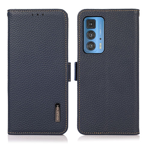 Coque Portefeuille Livre Cuir Etui Clapet B03H pour Motorola Moto Edge 20 Pro 5G Bleu