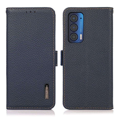 Coque Portefeuille Livre Cuir Etui Clapet B03H pour Motorola Moto Edge (2021) 5G Bleu