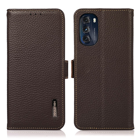 Coque Portefeuille Livre Cuir Etui Clapet B03H pour Motorola Moto G 5G (2022) Marron