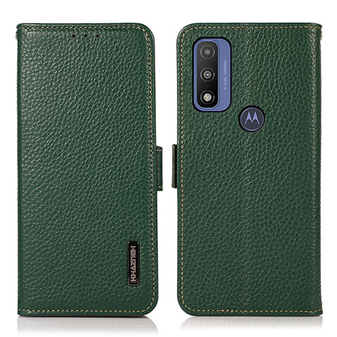 Coque Portefeuille Livre Cuir Etui Clapet B03H pour Motorola Moto G Pure Vert