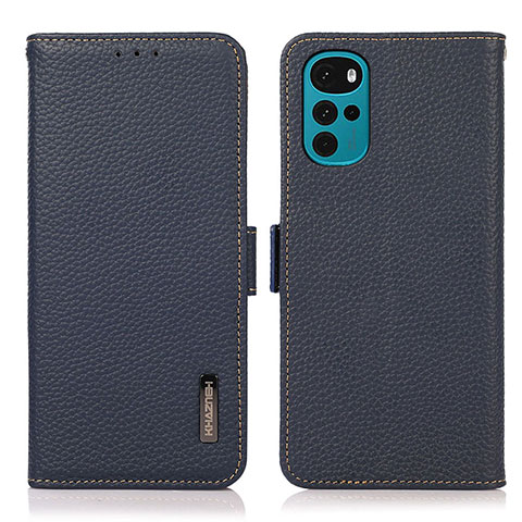 Coque Portefeuille Livre Cuir Etui Clapet B03H pour Motorola Moto G22 Bleu