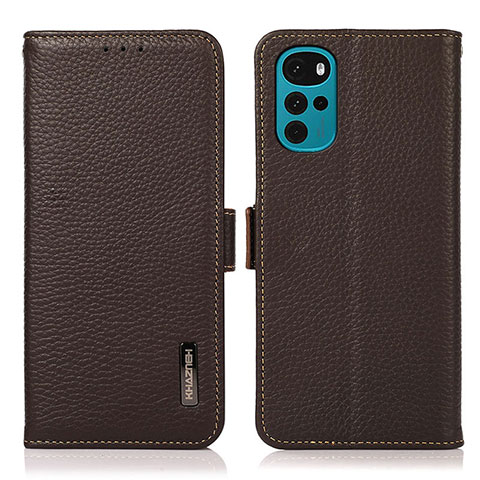 Coque Portefeuille Livre Cuir Etui Clapet B03H pour Motorola Moto G22 Marron