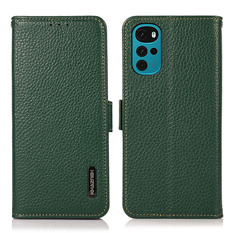 Coque Portefeuille Livre Cuir Etui Clapet B03H pour Motorola Moto G22 Vert