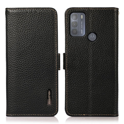 Coque Portefeuille Livre Cuir Etui Clapet B03H pour Motorola Moto G50 Noir