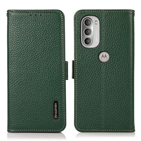 Coque Portefeuille Livre Cuir Etui Clapet B03H pour Motorola Moto G51 5G Vert