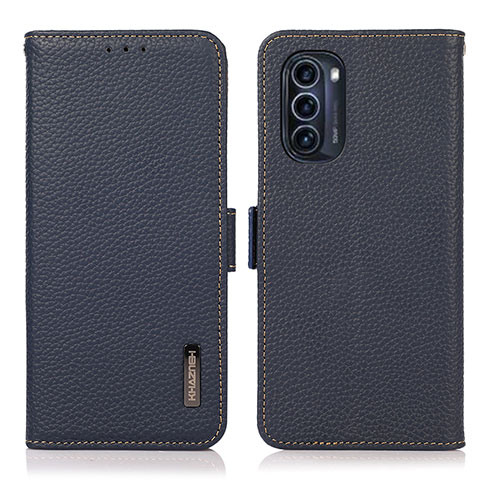 Coque Portefeuille Livre Cuir Etui Clapet B03H pour Motorola Moto G52j 5G Bleu