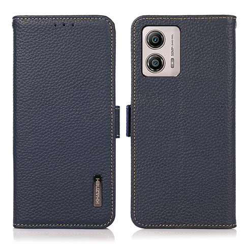 Coque Portefeuille Livre Cuir Etui Clapet B03H pour Motorola Moto G53 5G Bleu