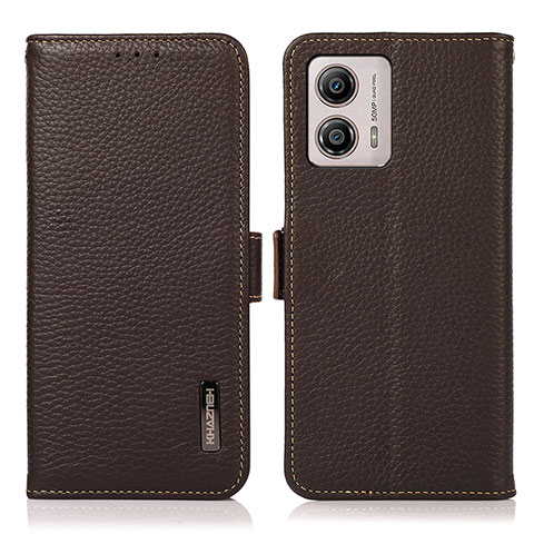 Coque Portefeuille Livre Cuir Etui Clapet B03H pour Motorola Moto G53 5G Marron