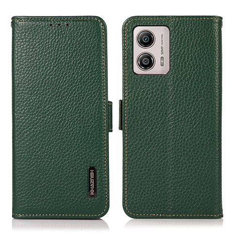 Coque Portefeuille Livre Cuir Etui Clapet B03H pour Motorola Moto G53y 5G Vert