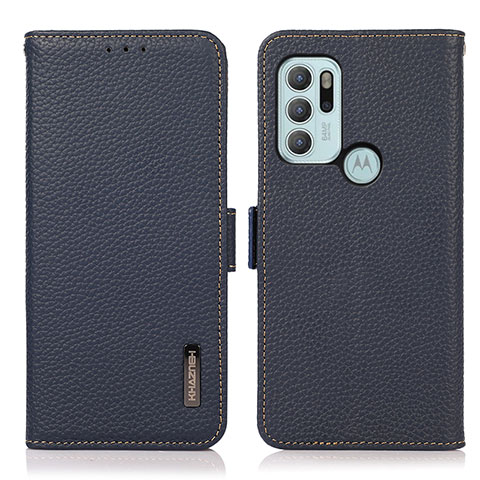 Coque Portefeuille Livre Cuir Etui Clapet B03H pour Motorola Moto G60s Bleu