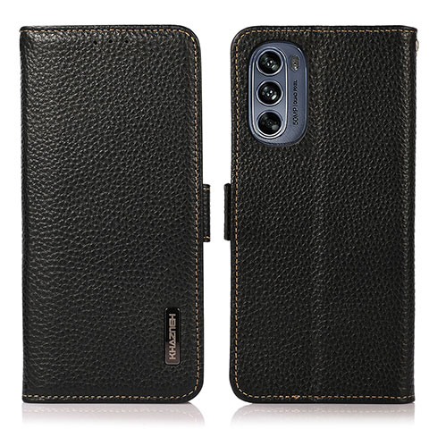 Coque Portefeuille Livre Cuir Etui Clapet B03H pour Motorola Moto G62 5G Noir