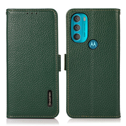 Coque Portefeuille Livre Cuir Etui Clapet B03H pour Motorola Moto G71 5G Vert