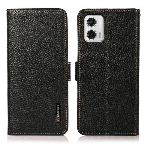 Coque Portefeuille Livre Cuir Etui Clapet B03H pour Motorola Moto G73 5G Noir