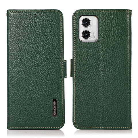 Coque Portefeuille Livre Cuir Etui Clapet B03H pour Motorola Moto G73 5G Vert