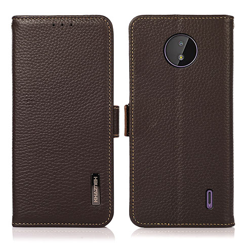 Coque Portefeuille Livre Cuir Etui Clapet B03H pour Nokia C10 Marron