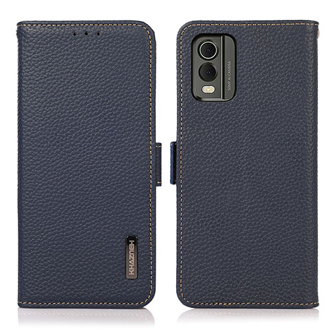 Coque Portefeuille Livre Cuir Etui Clapet B03H pour Nokia C210 Bleu