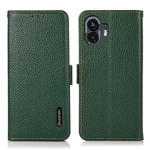 Coque Portefeuille Livre Cuir Etui Clapet B03H pour Nothing Phone 2 Vert