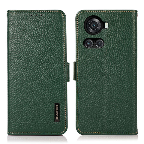 Coque Portefeuille Livre Cuir Etui Clapet B03H pour OnePlus 10R 5G Vert