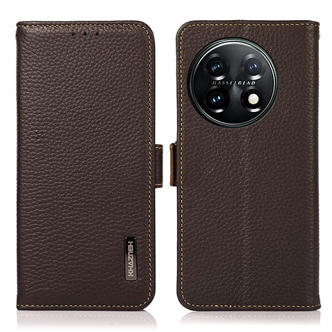 Coque Portefeuille Livre Cuir Etui Clapet B03H pour OnePlus 11 5G Marron