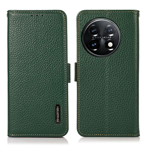 Coque Portefeuille Livre Cuir Etui Clapet B03H pour OnePlus 11 5G Vert