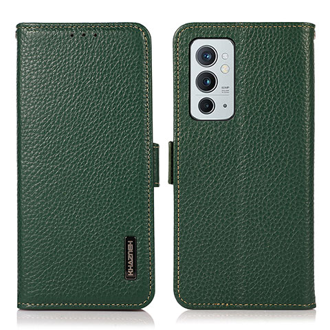 Coque Portefeuille Livre Cuir Etui Clapet B03H pour OnePlus 9RT 5G Vert