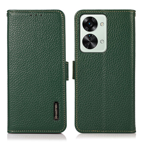 Coque Portefeuille Livre Cuir Etui Clapet B03H pour OnePlus Nord 2T 5G Vert