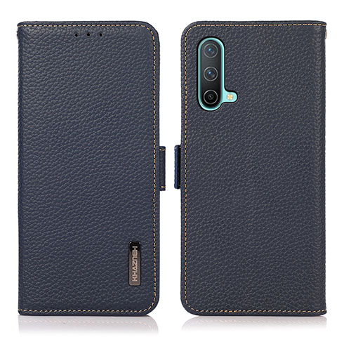 Coque Portefeuille Livre Cuir Etui Clapet B03H pour OnePlus Nord CE 5G Bleu